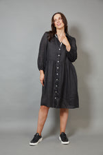 Studio Midi Shirt Dress - Ebony colour