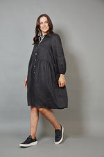 Studio Midi Shirt Dress - Ebony colour