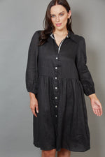 Studio Midi Shirt Dress - Ebony colour