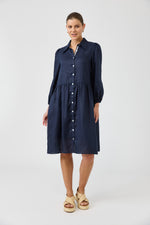 Studio Midi Shirt Dress - Navy colour