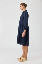 Studio Midi Shirt Dress - Navy colour