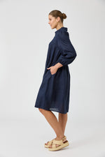 Studio Midi Shirt Dress - Navy colour