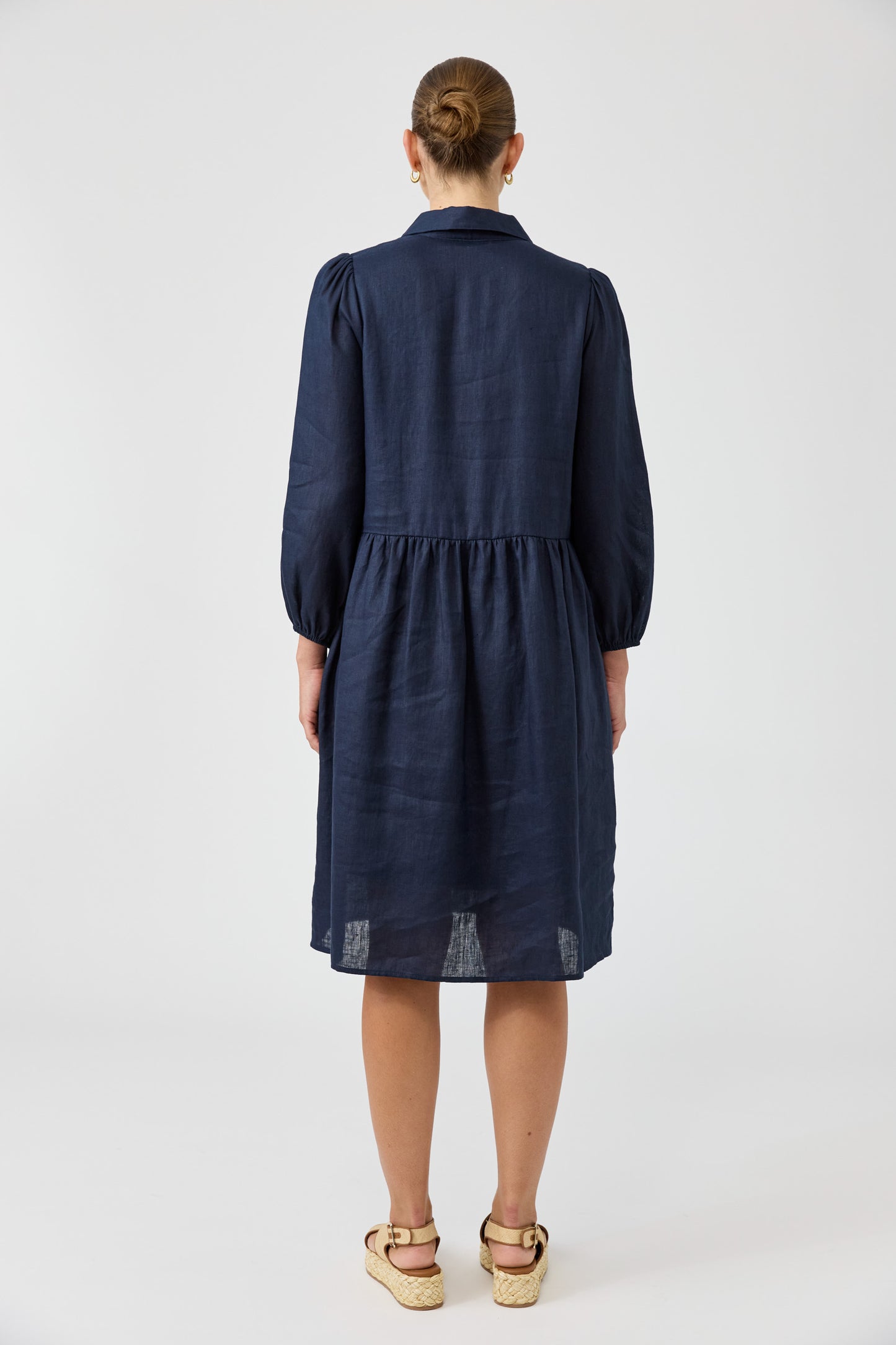 Studio Midi Shirt Dress - Navy colour