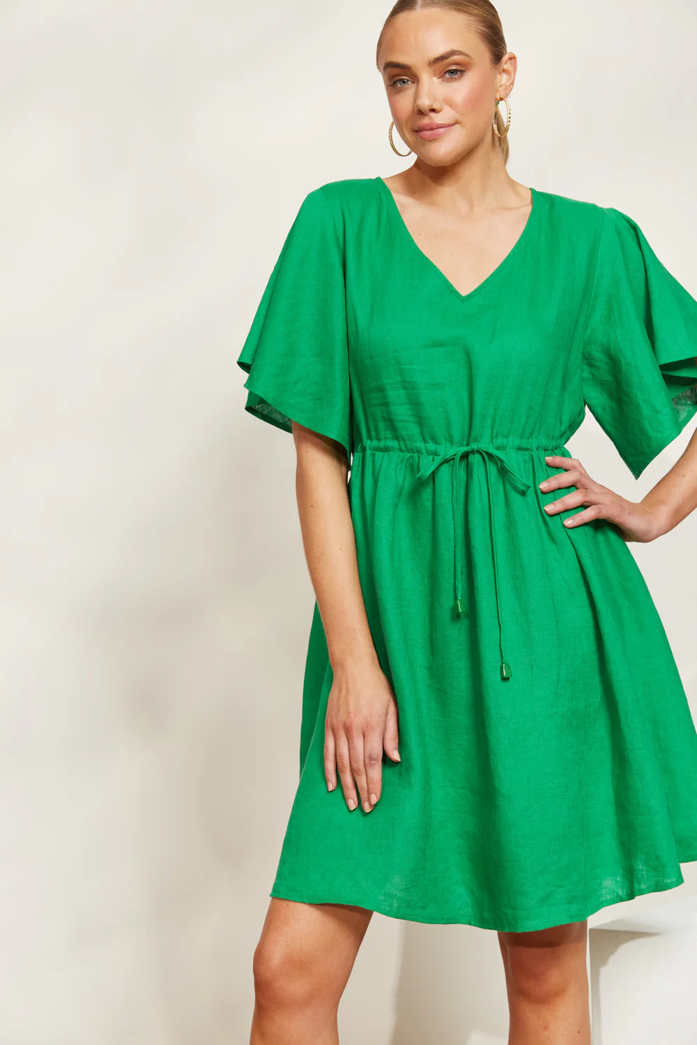 Halcyon Tie Dress - Emerald