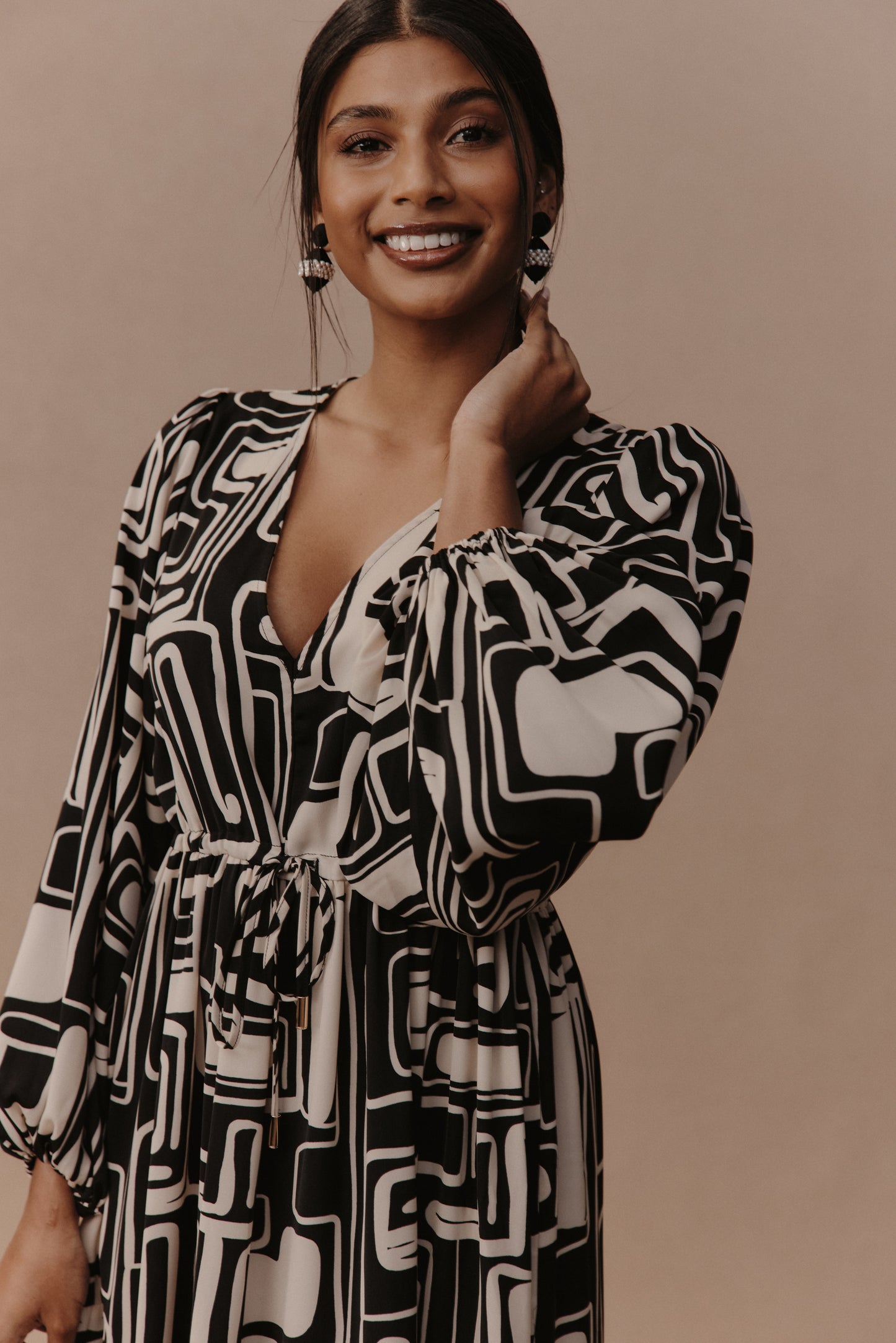 Elsie Maxi Dress - Geo print