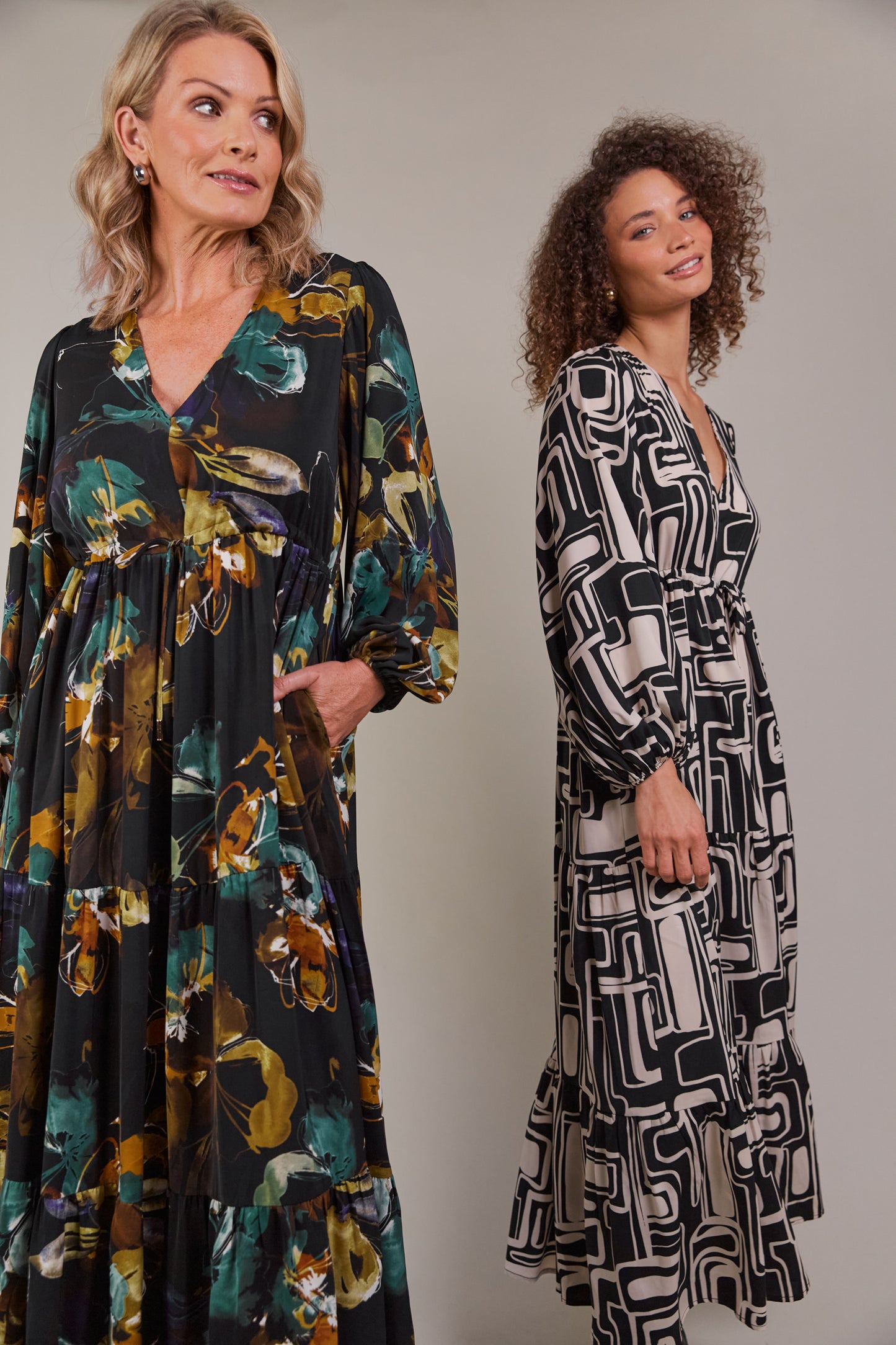 Elsie Maxi Dress - Botanical Black
