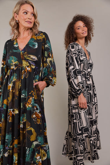 Elsie Maxi Dress - Botanical Black