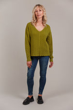 Palmer Cable Knit - Chartreuse