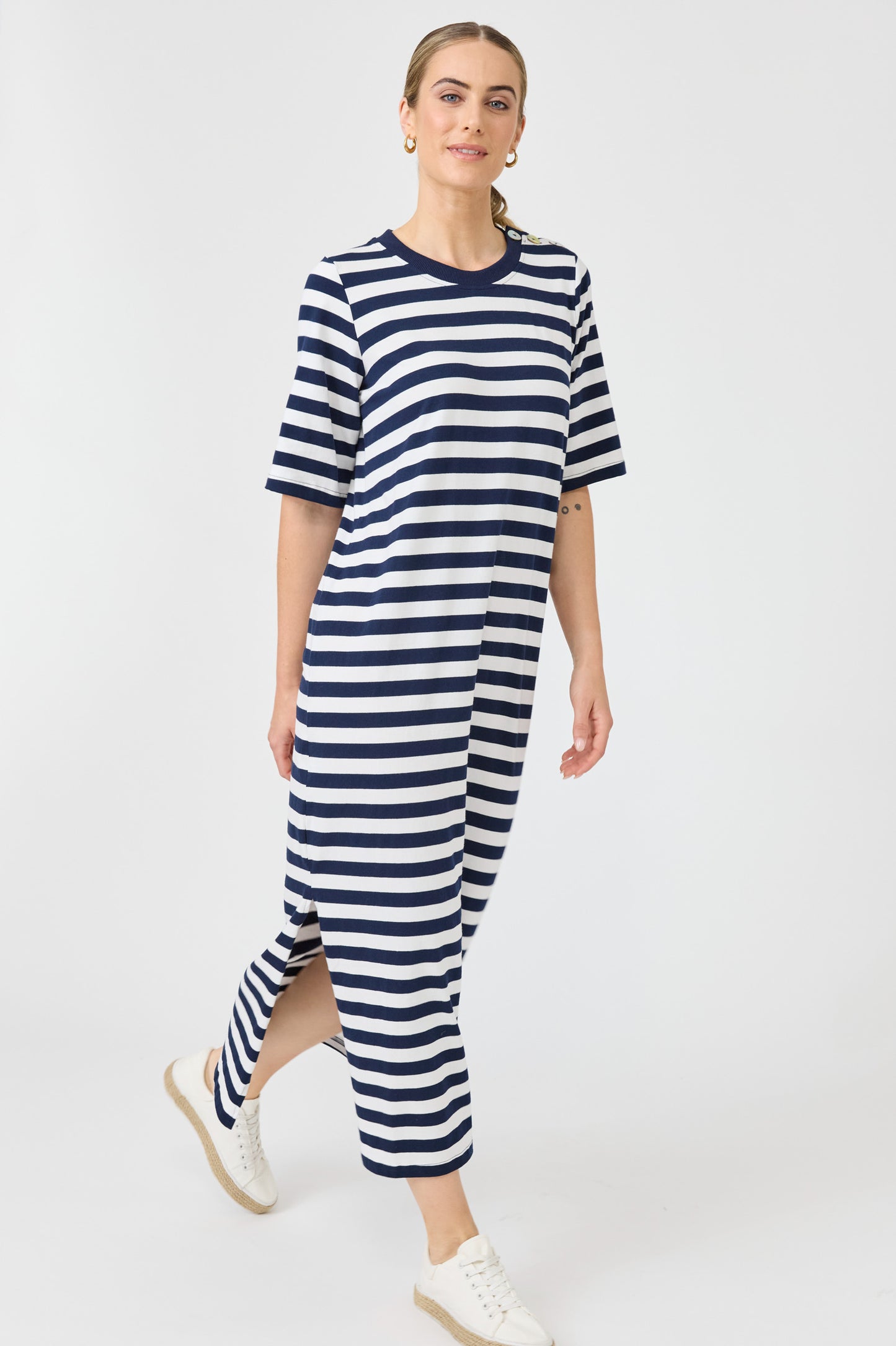 Studio Stripe T-shirt Dress - Indigo
