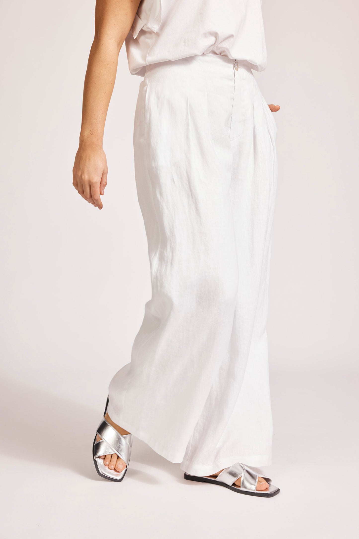 Miramar Palazzo Pant - White