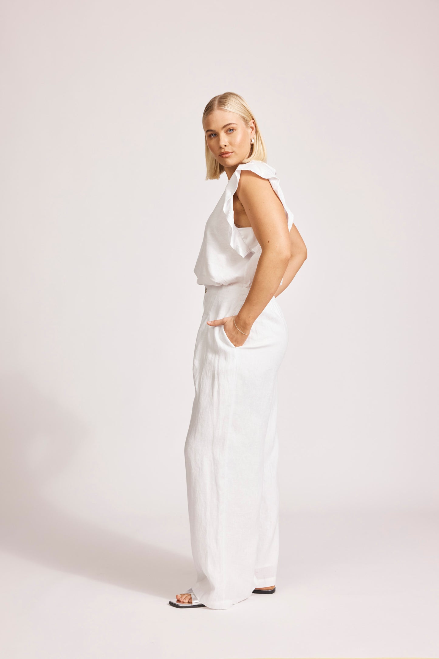 Miramar Palazzo Pant - White