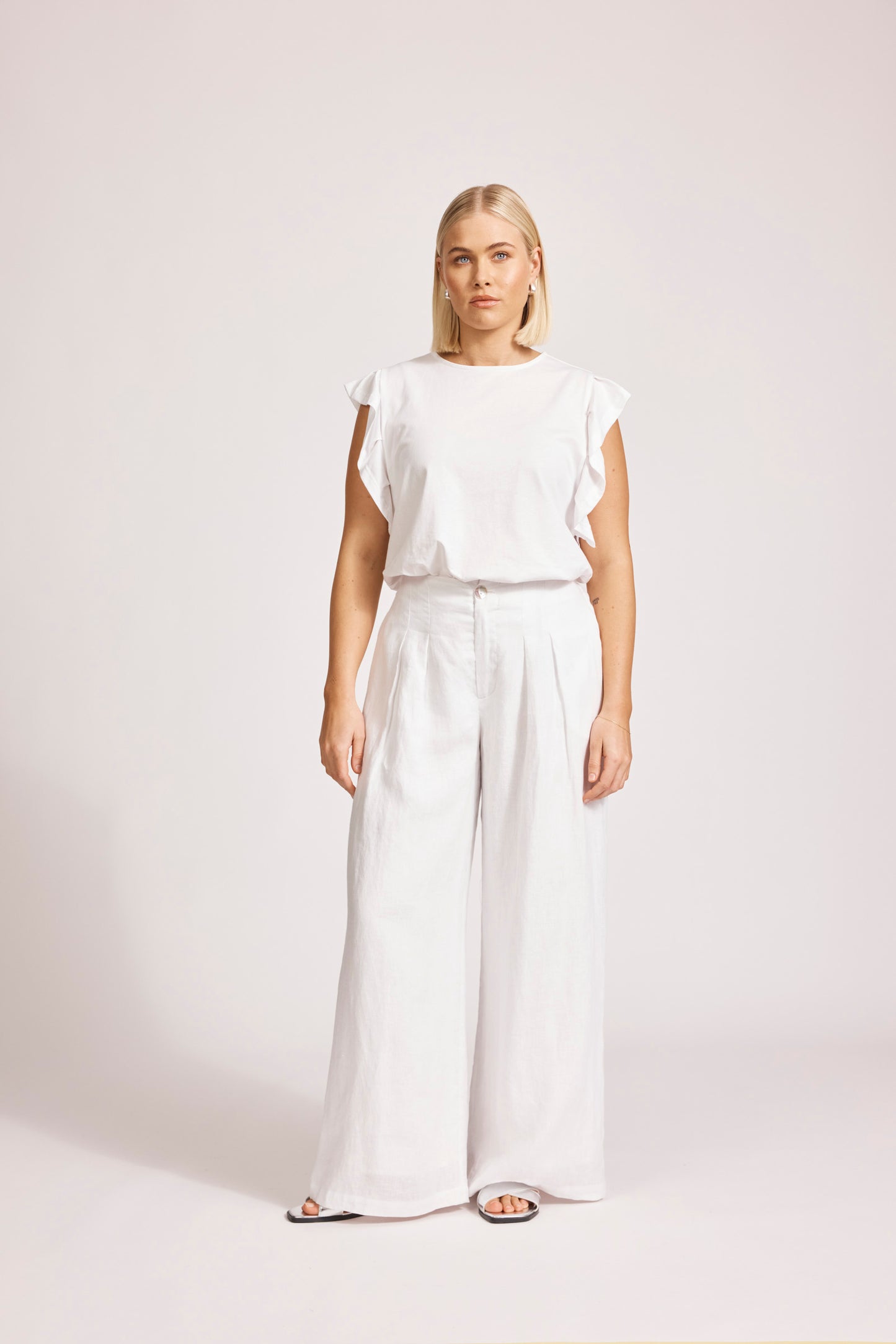 Miramar Palazzo Pant - White