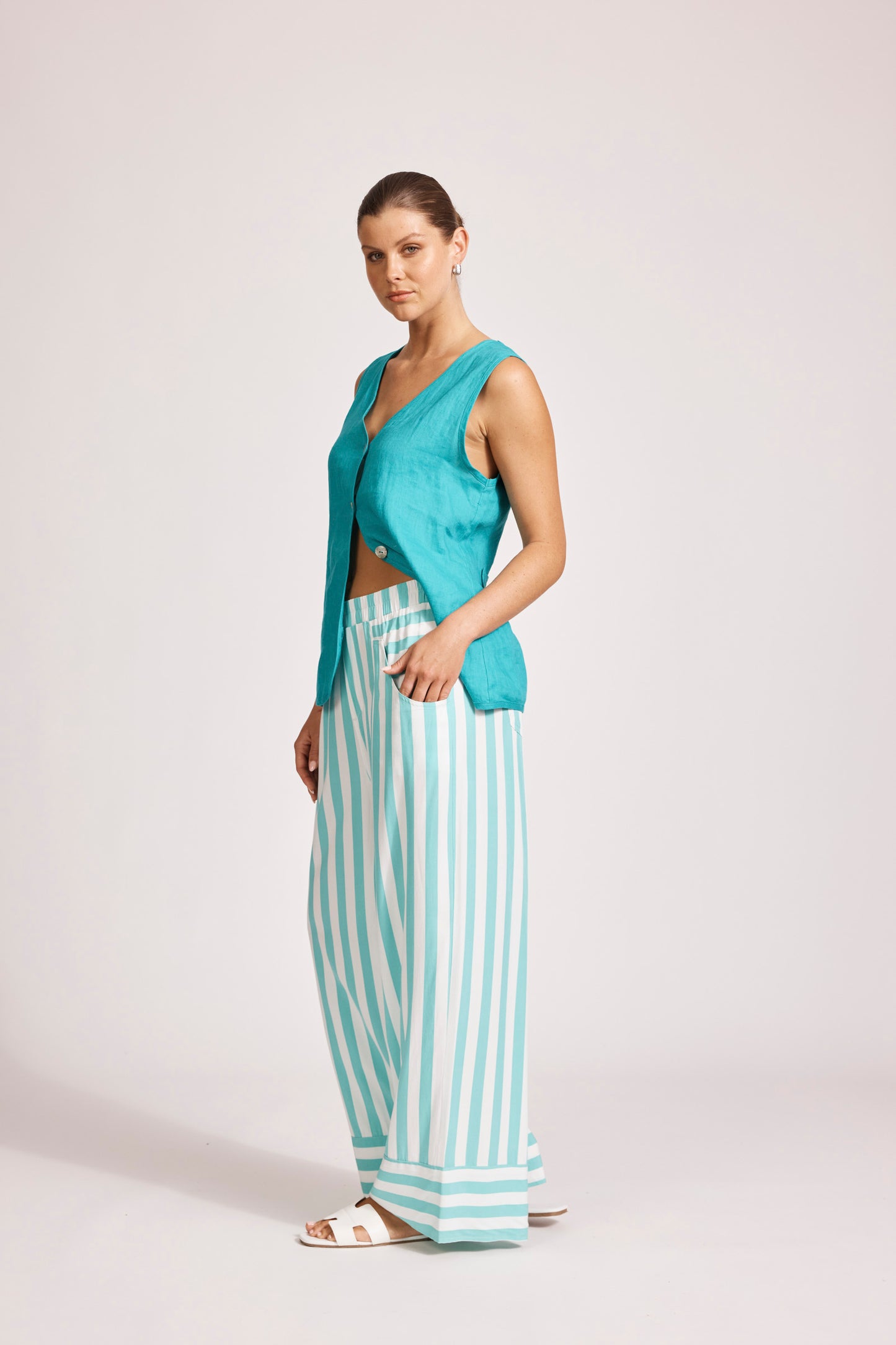 Treville Stripe Pant - Aqua