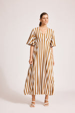 Treville Stripe Maxi Dress - Caramel