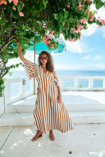 Treville Stripe Maxi Dress - Caramel