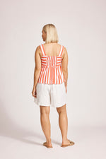 Treville Stripe Tank - Coral