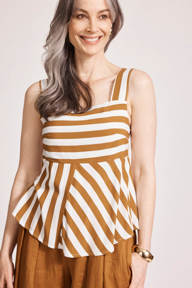 Treville Stripe Tank - Caramel