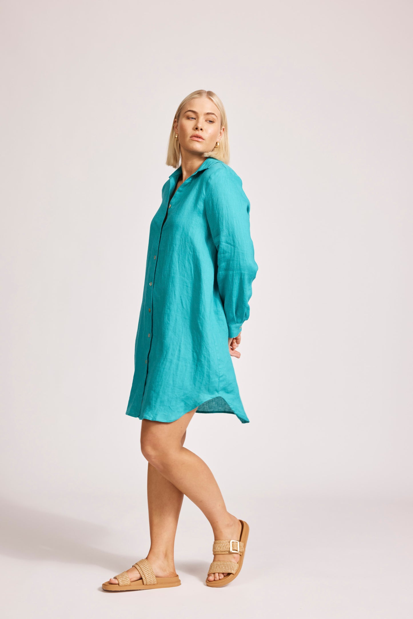 Miramar Shirt Dress - Lagoon