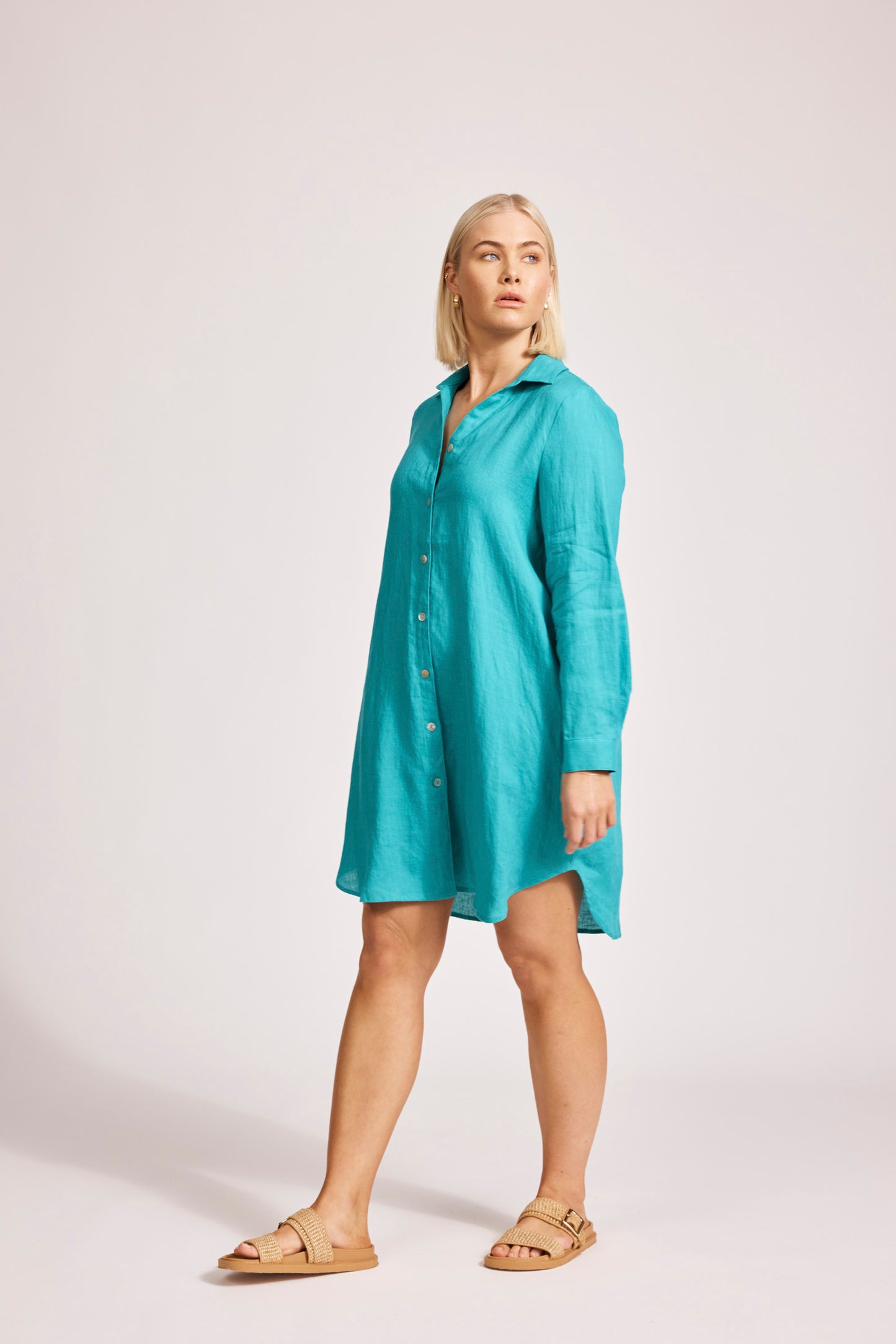 Miramar Shirt Dress - Lagoon
