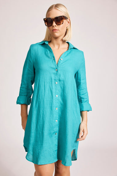 Miramar Shirt Dress - Lagoon