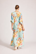 Parisio Tie Maxi Dress - Mint Bloom