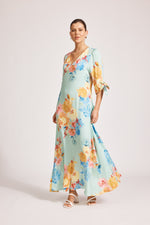 Parisio Tie Maxi Dress - Mint Bloom