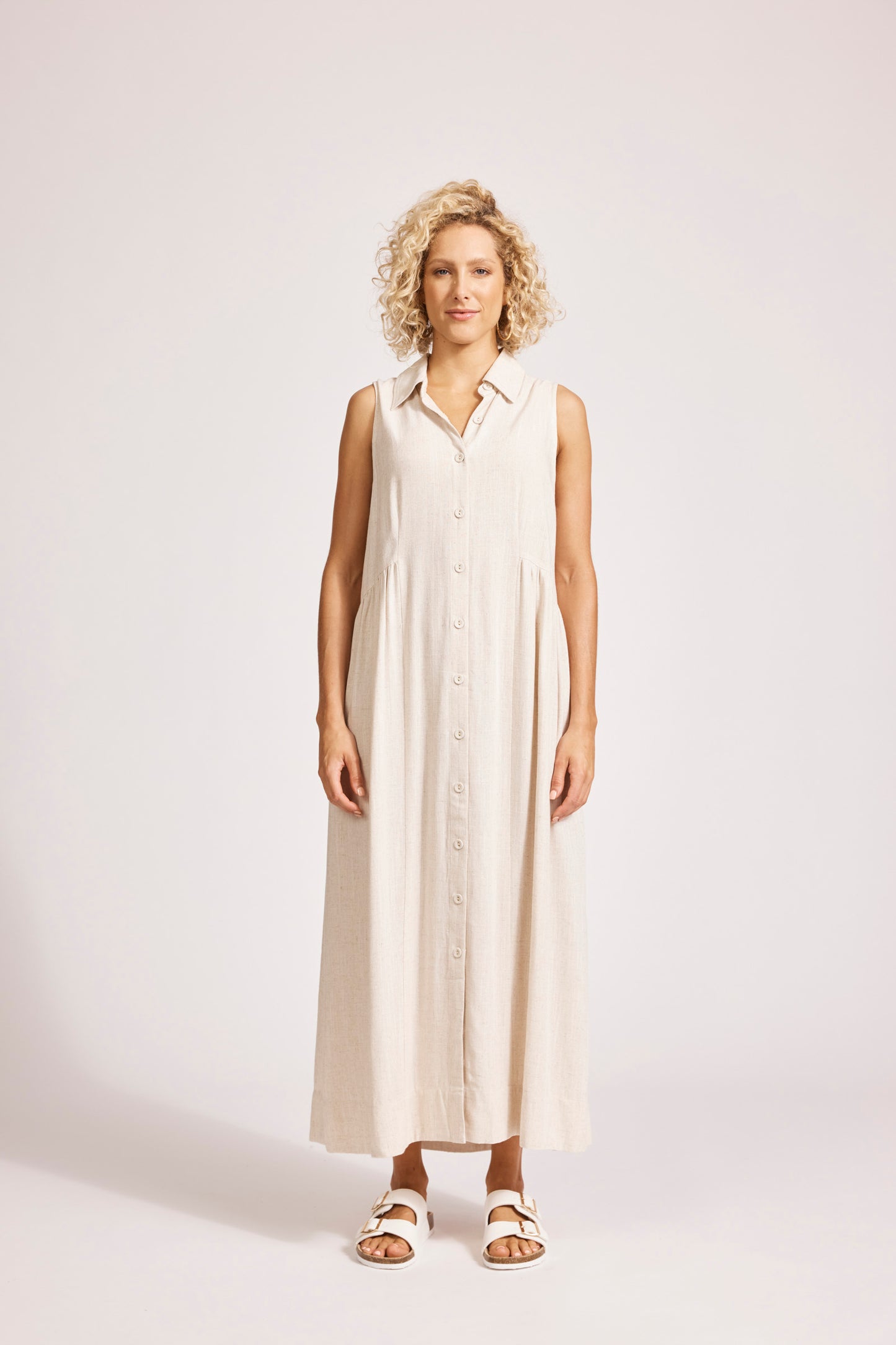 Alesia Sleeveless Shirt Dress - Tusk