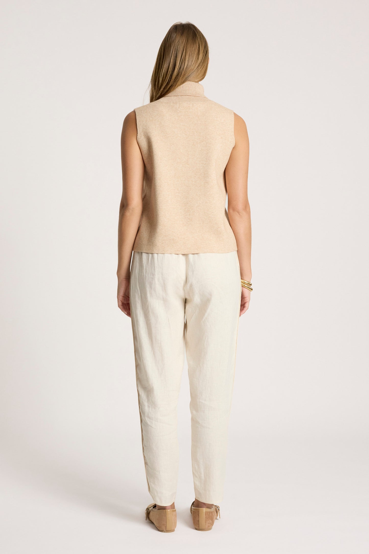 Zala Knit Vest from Eb+Ive - Bisque colour