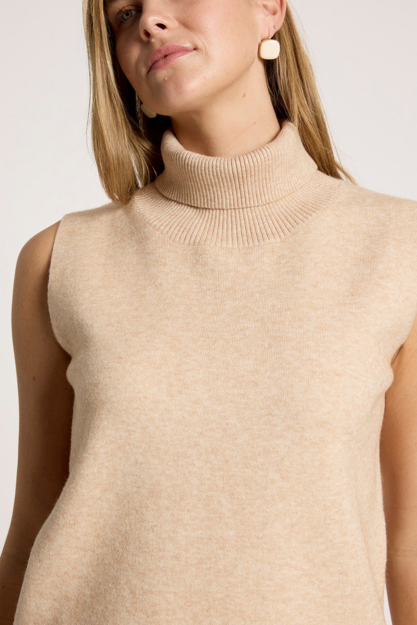 Zala Knit Vest from Eb+Ive - Bisque colour