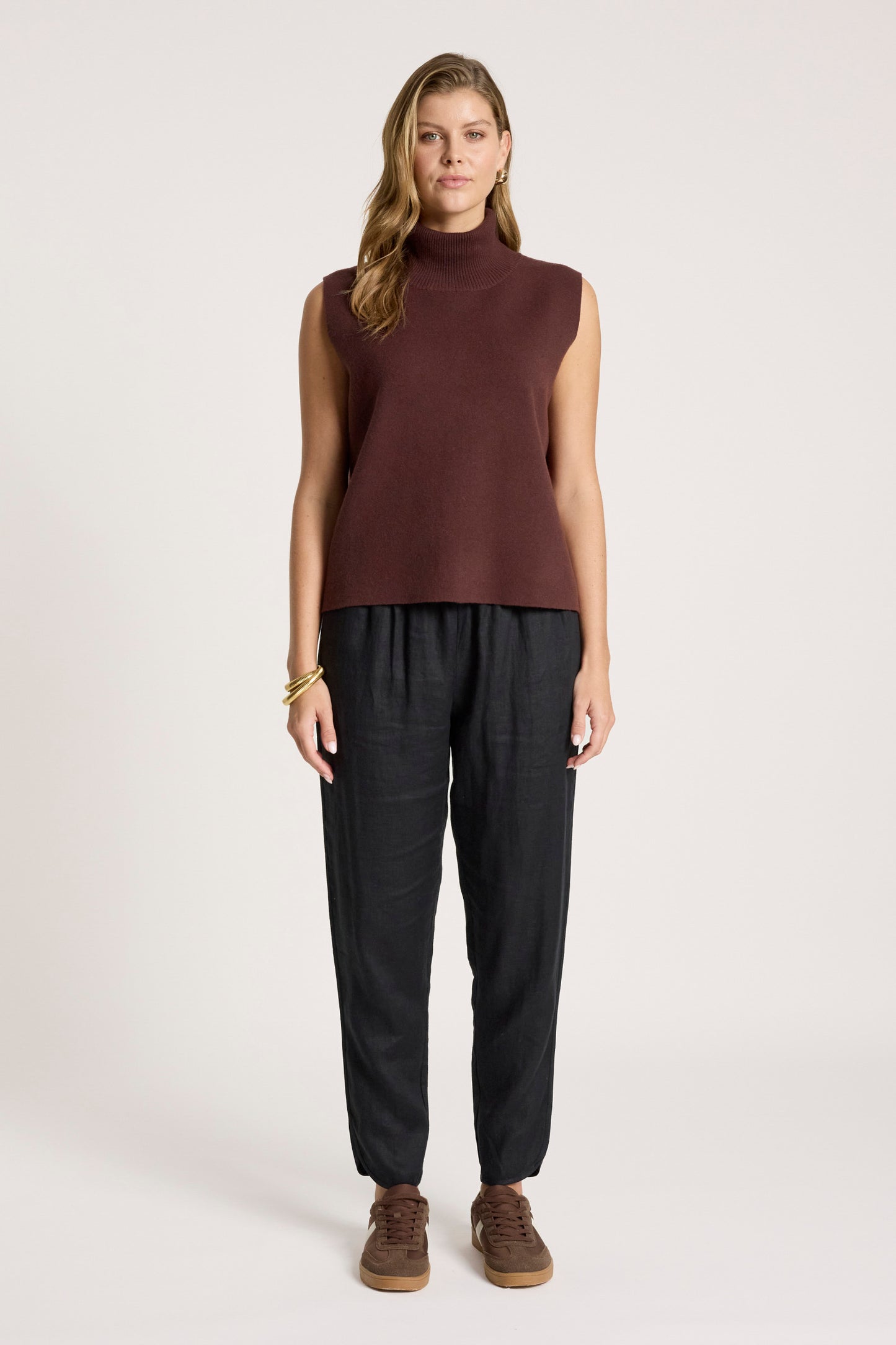 Zala Knit Vest from Eb+Ive - Mohagany colour