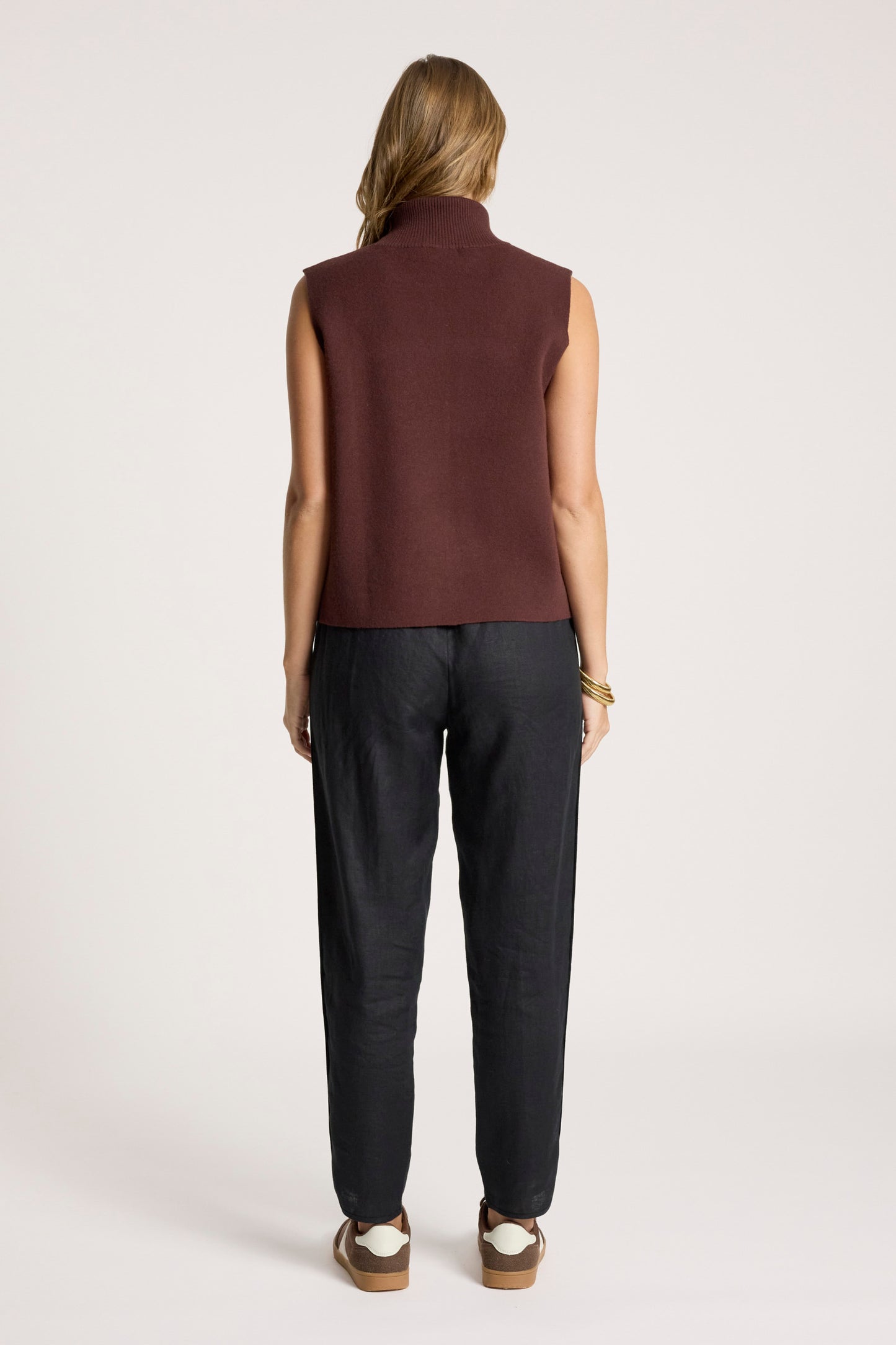 Zala Knit Vest from Eb+Ive - Mohagany colour