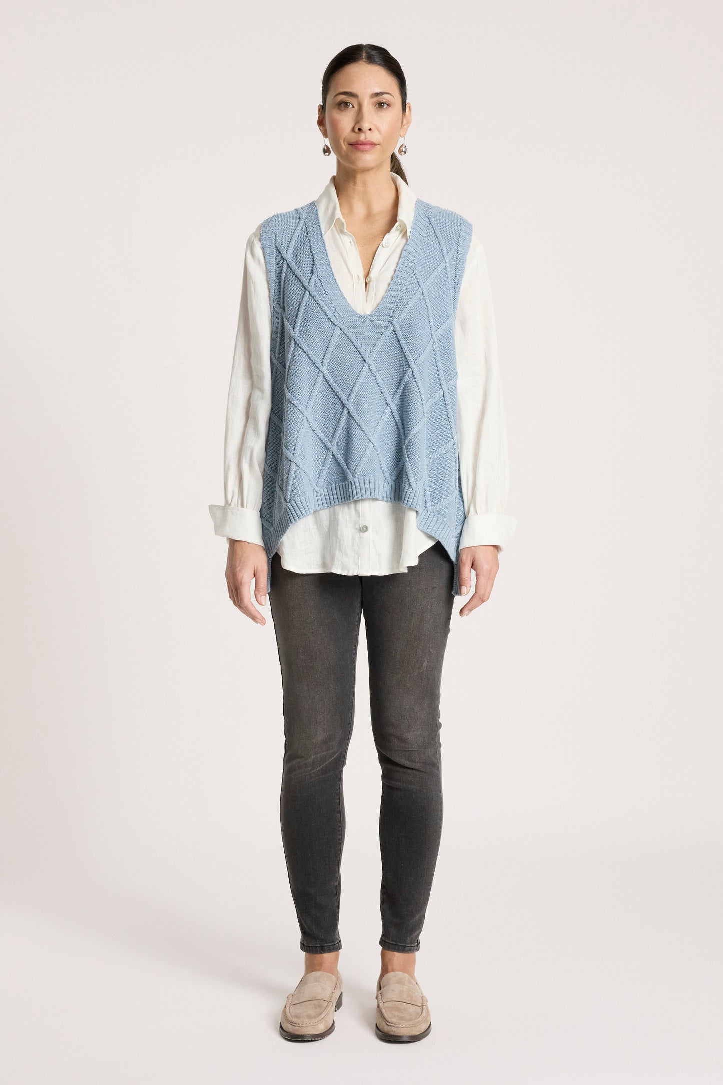 Liora Knit Vest from Eb+Ive - Lake colour
