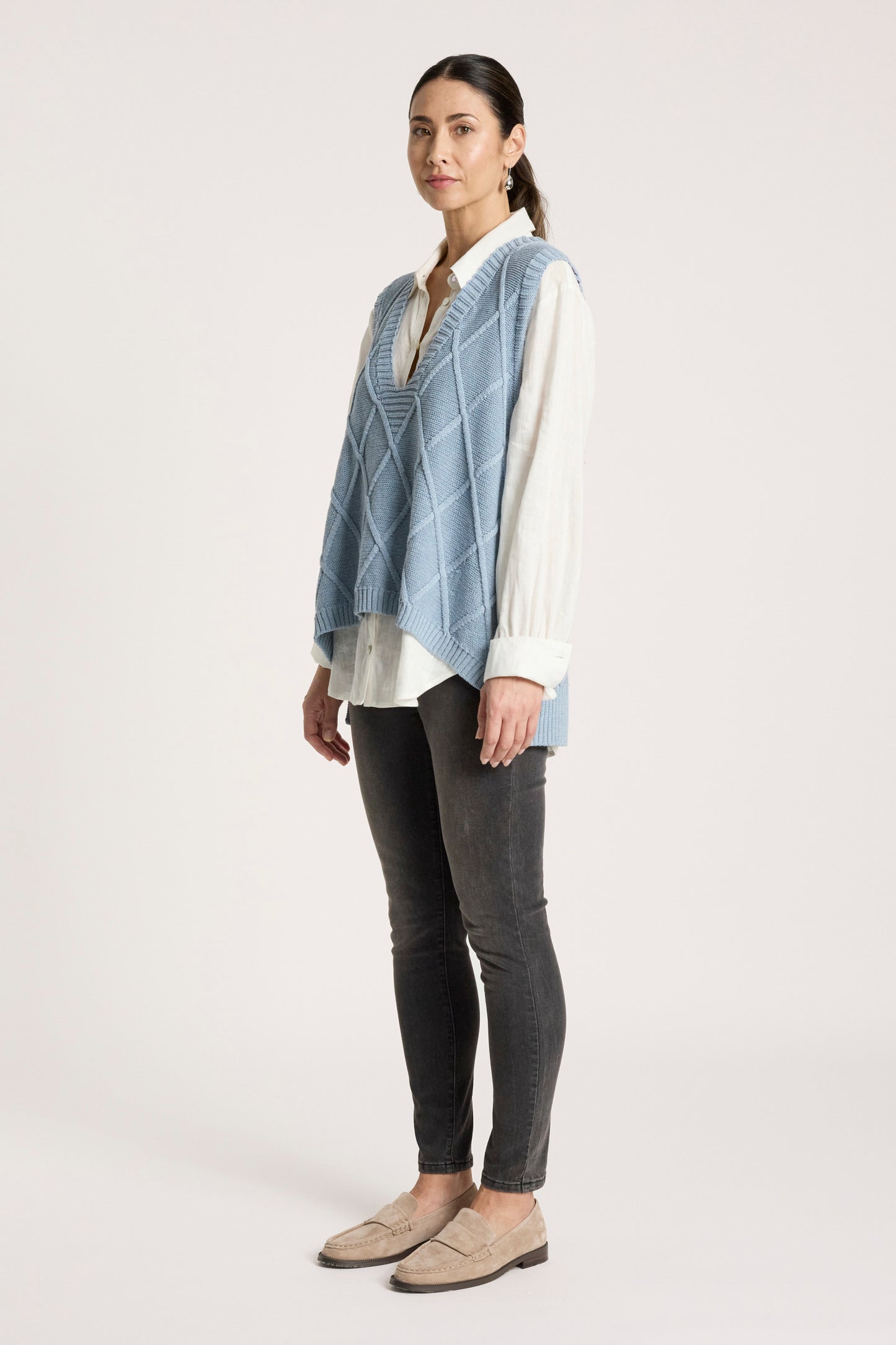 Liora Knit Vest from Eb+Ive - Lake colour
