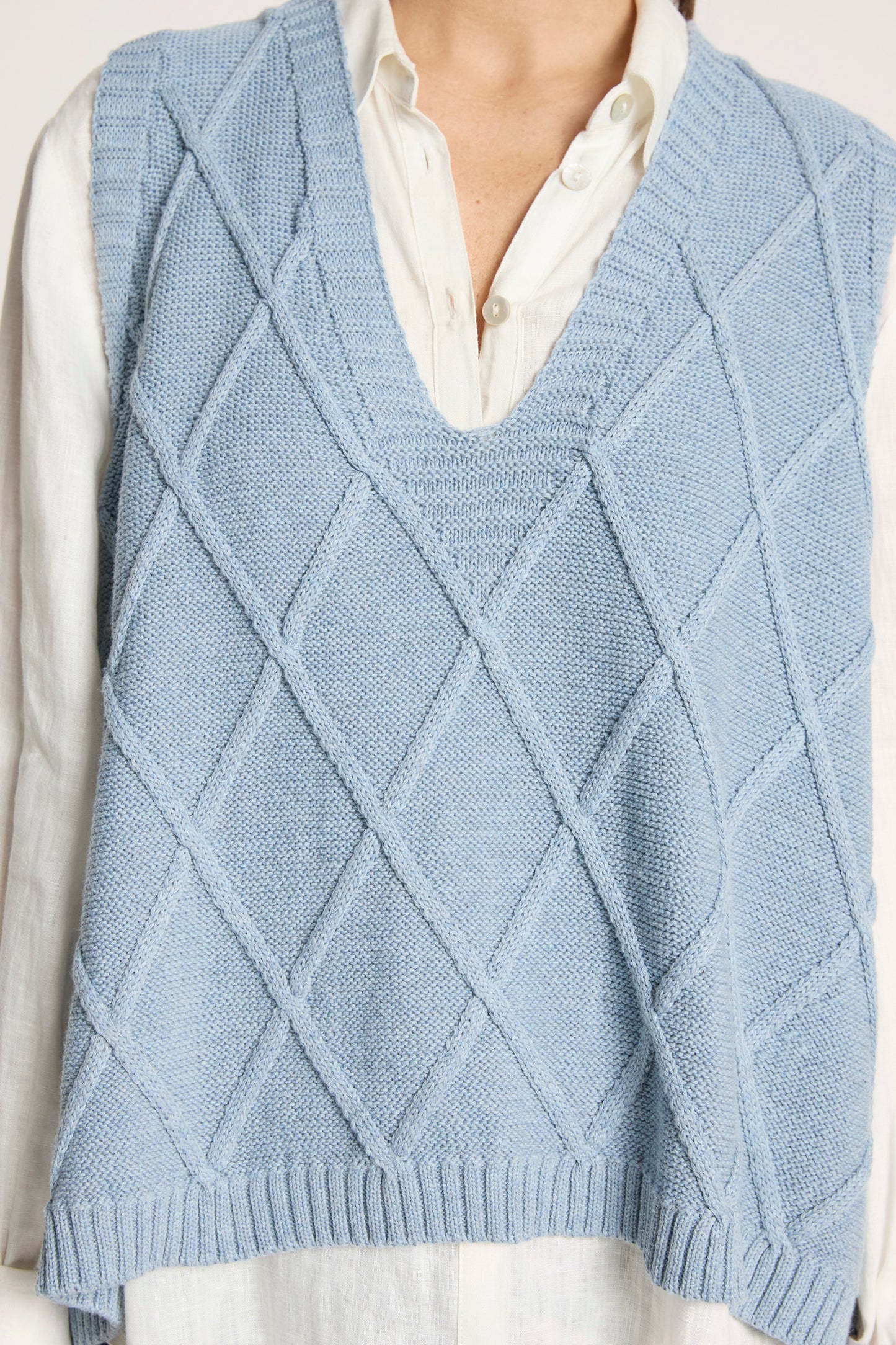 Liora Knit Vest from Eb+Ive - Lake colour