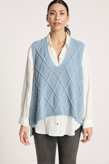 Liora Knit Vest from Eb+Ive - Lake colour