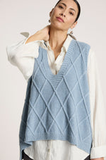 Liora Knit Vest from Eb+Ive - Lake colour
