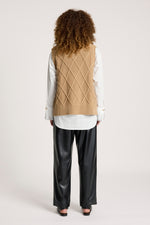 Liora Knit Vest from Eb+Ive - Mocha colour