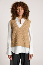 Liora Knit Vest from Eb+Ive - Mocha colour
