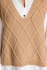 Liora Knit Vest from Eb+Ive - Mocha colour