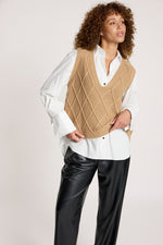 Liora Knit Vest from Eb+Ive - Mocha colour