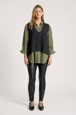 Liora Knit Vest from Eb+Ive - Charcoal colour