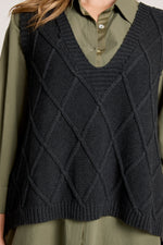 Liora Knit Vest from Eb+Ive - Charcoal colour