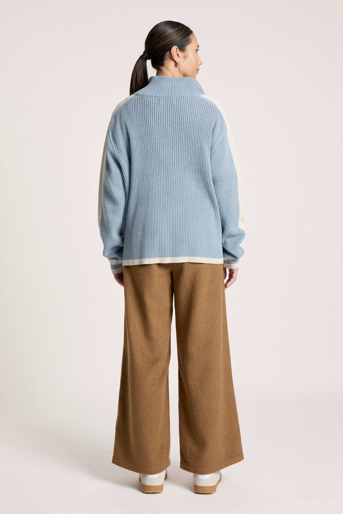 Liora Zip Jumper from Eb+Ive - Lake/Bisque colour