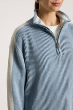 Liora Zip Jumper from Eb+Ive - Lake/Bisque colour