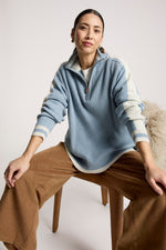 Liora Zip Jumper from Eb+Ive - Lake/Bisque colour