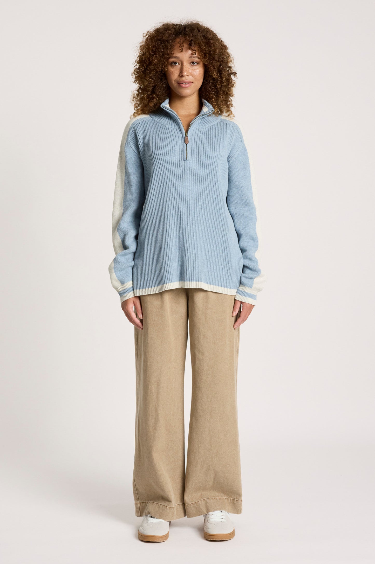 Liora Zip Jumper from Eb+Ive - Lake/Bisque colour