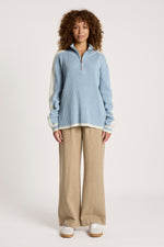 Liora Zip Jumper from Eb+Ive - Lake/Bisque colour