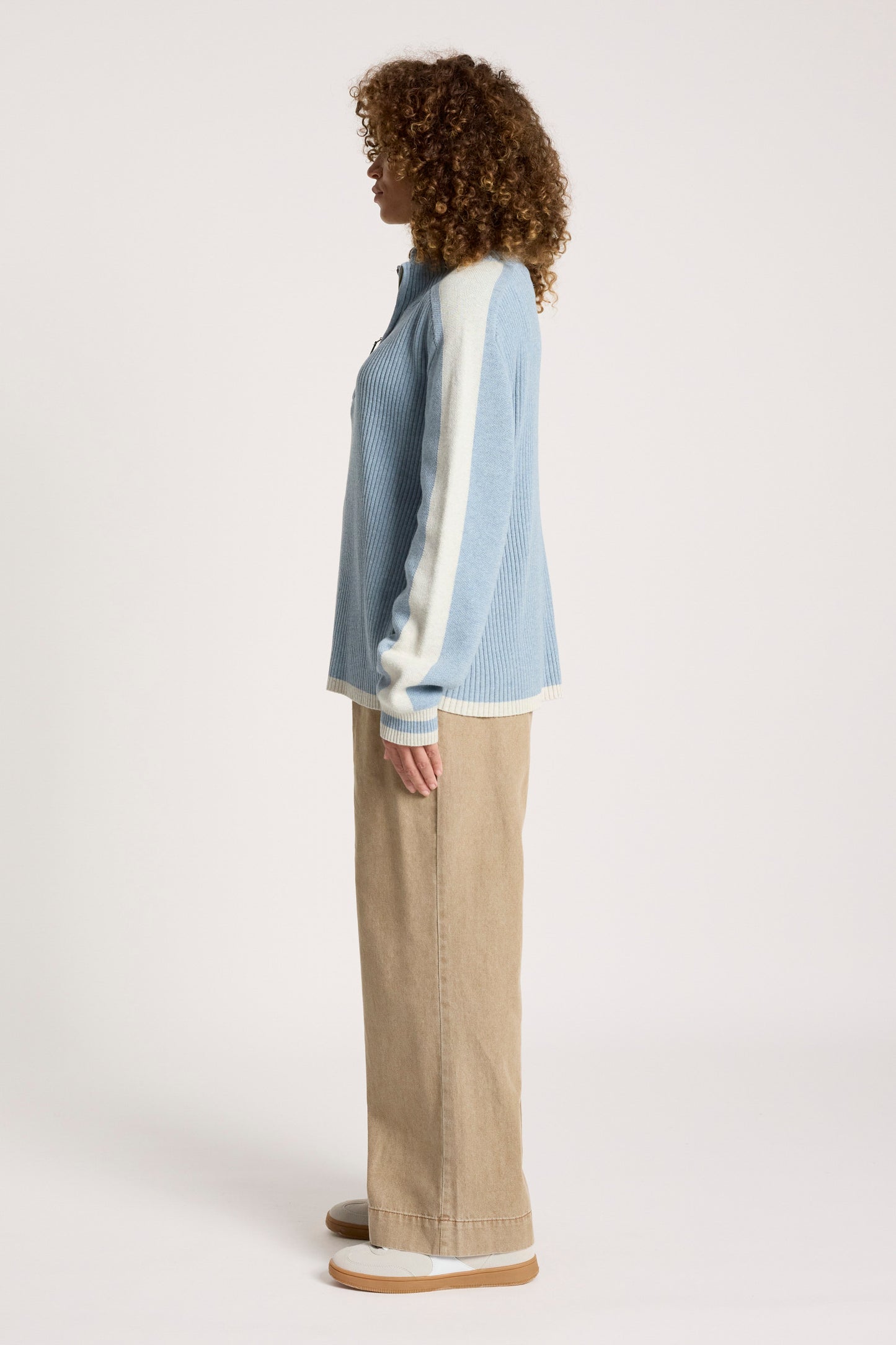 Liora Zip Jumper from Eb+Ive - Lake/Bisque colour