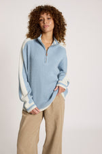 Liora Zip Jumper from Eb+Ive - Lake/Bisque colour