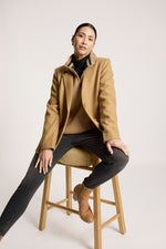 Liora Zip Jumper from Eb+Ive - Mocha/Charcoal colour